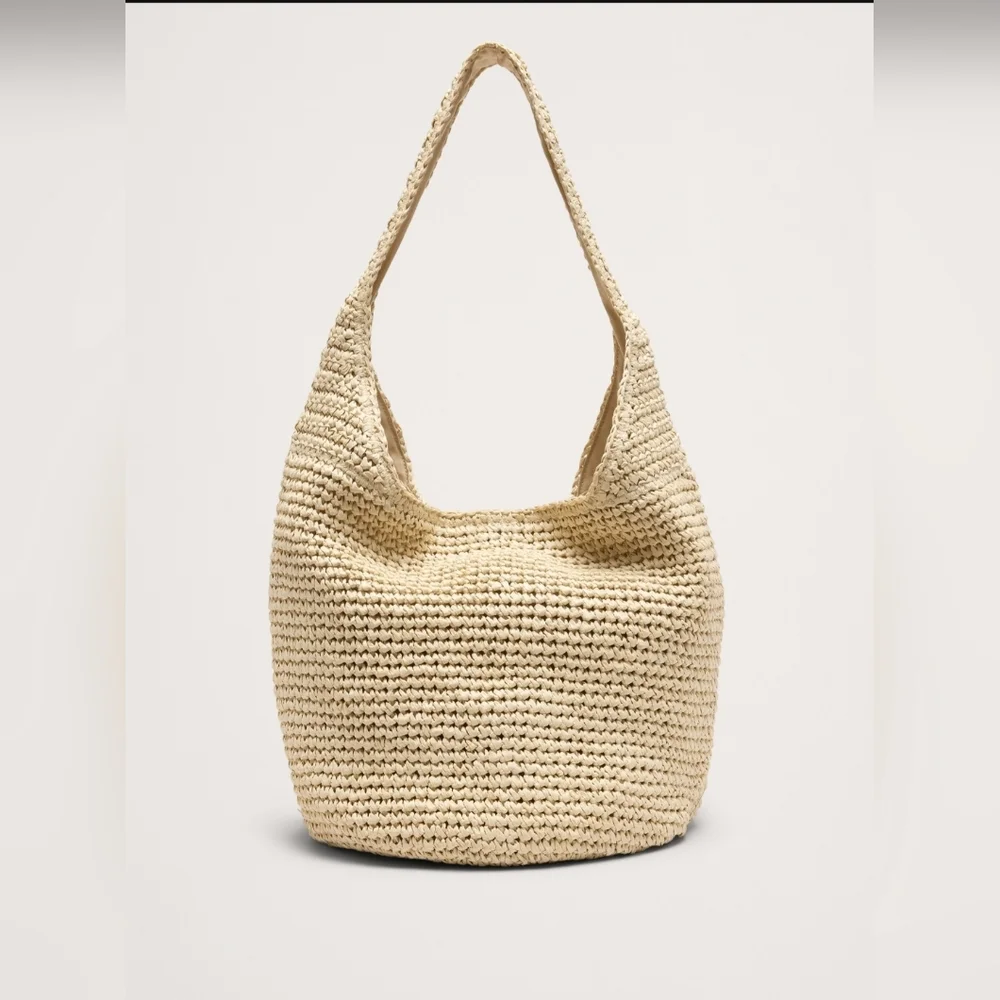 NWOT Banana Republic Raffia Tote Bag In Natural Beige